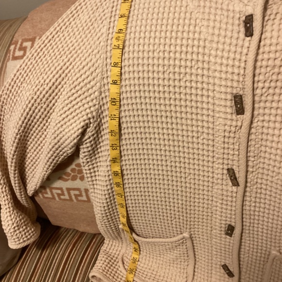 100% cotton waffle fabric jacket blazer large toggle buttons - pockets oatmeal - Picture 7 of 11